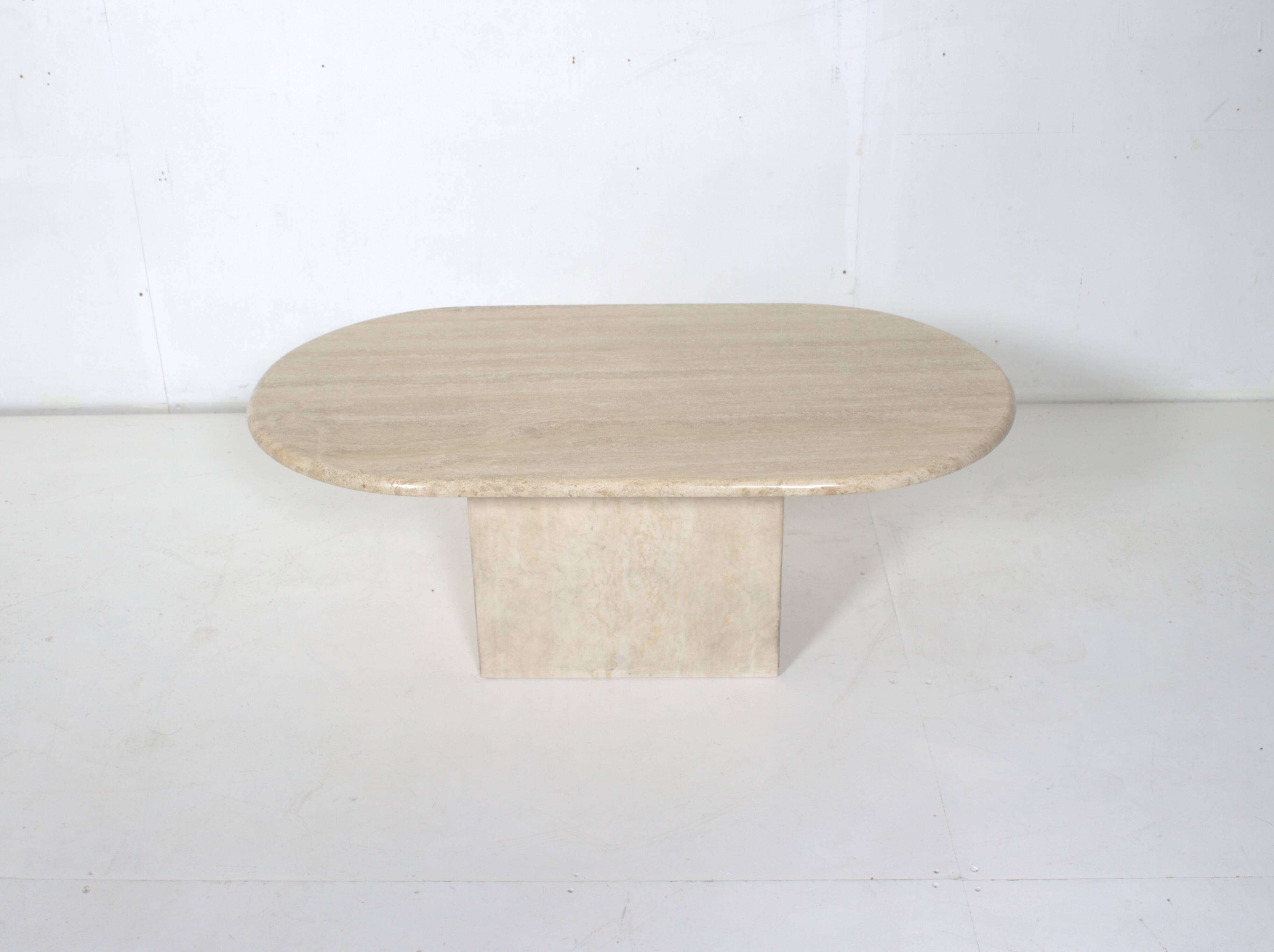 Medium Oval Travertine Coffee Table