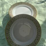 6 plates in limoges porcelain pattern old floral frieze