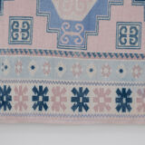 Vintage blue turkish Kars carpet, 1970s  95 x 137 cm