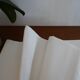 Drap plat "fleur bleue" lin toile métis 310 x 220 cm - blanc