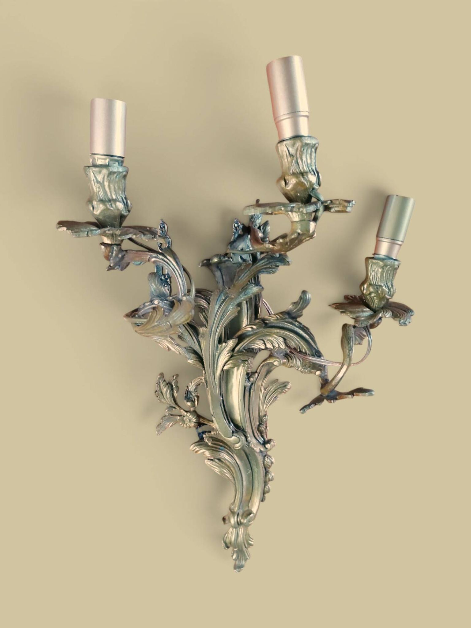Pair of large wall sconces in Louis XV / Rococo / Baroque style.
