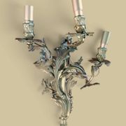 Pair of large wall sconces in Louis XV / Rococo / Baroque style.