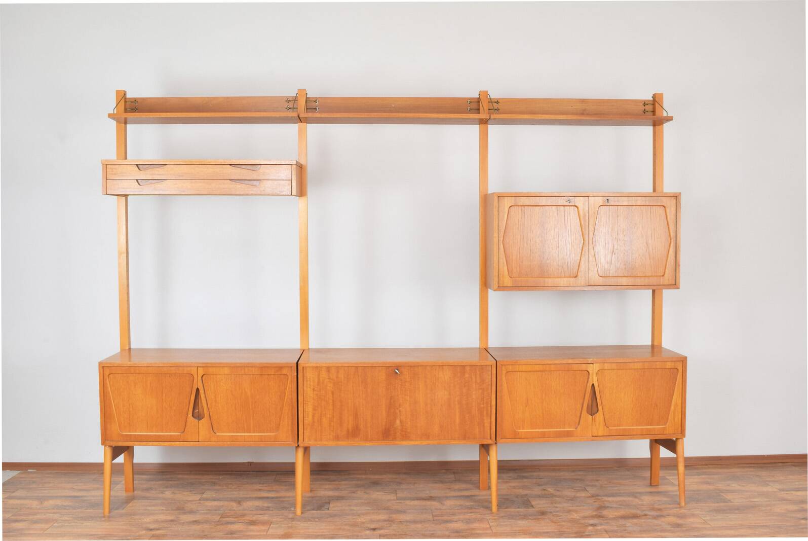 Teak Wall Unit by Kjell Riise for Rival Brodrene Jatogs, 1960s, Set of 3