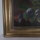 Still life, oil on canvas, melon and grapes.