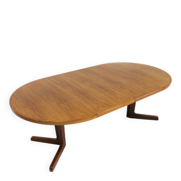 Vintage Danish round extendable dining table 1960s