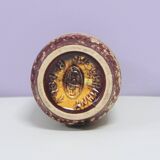 Vase conique en céramique beige, Allemagne de l'Ouest