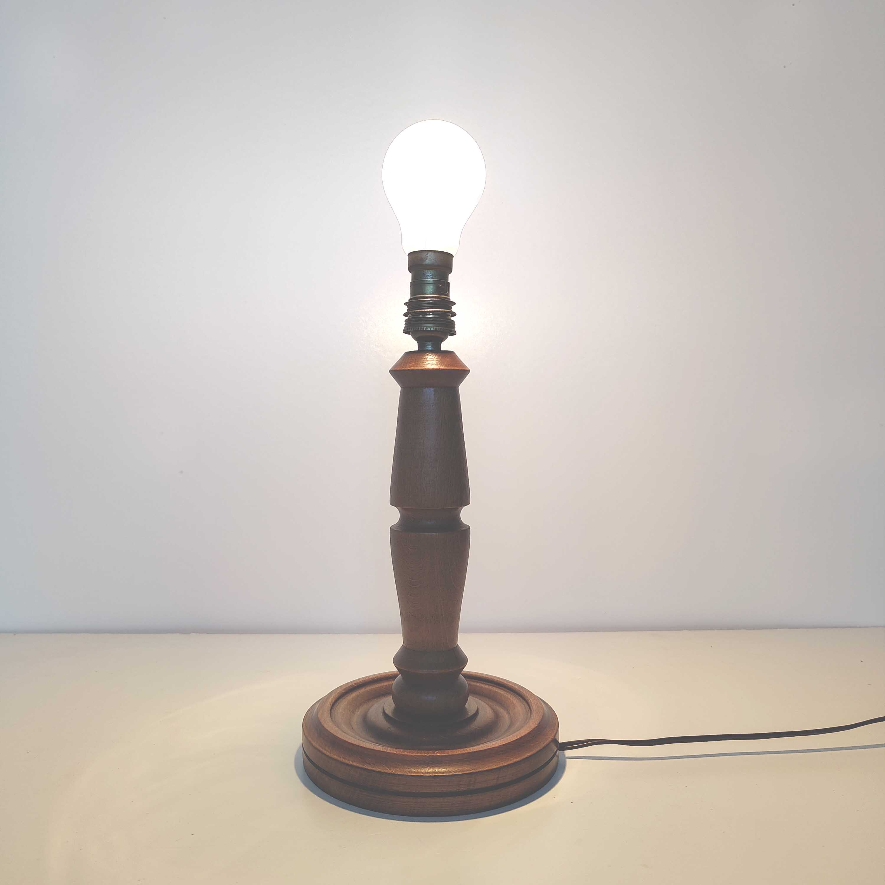 Turned wooden lamp foot