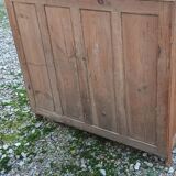 Vintage Parisian buffet in raw wood - 2 doors, 2 drawers