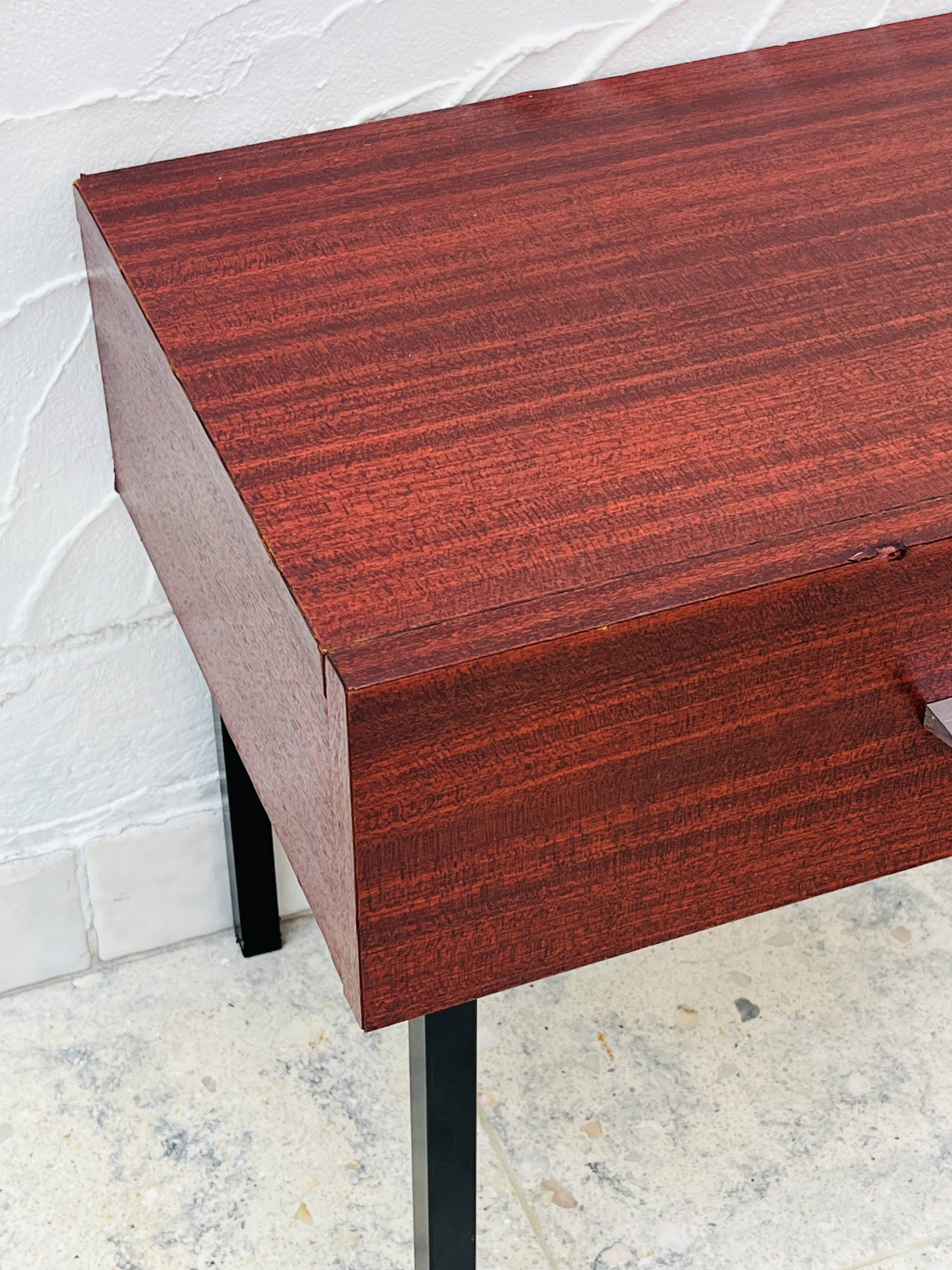 Vintage bedside table wood and metal from the 70s