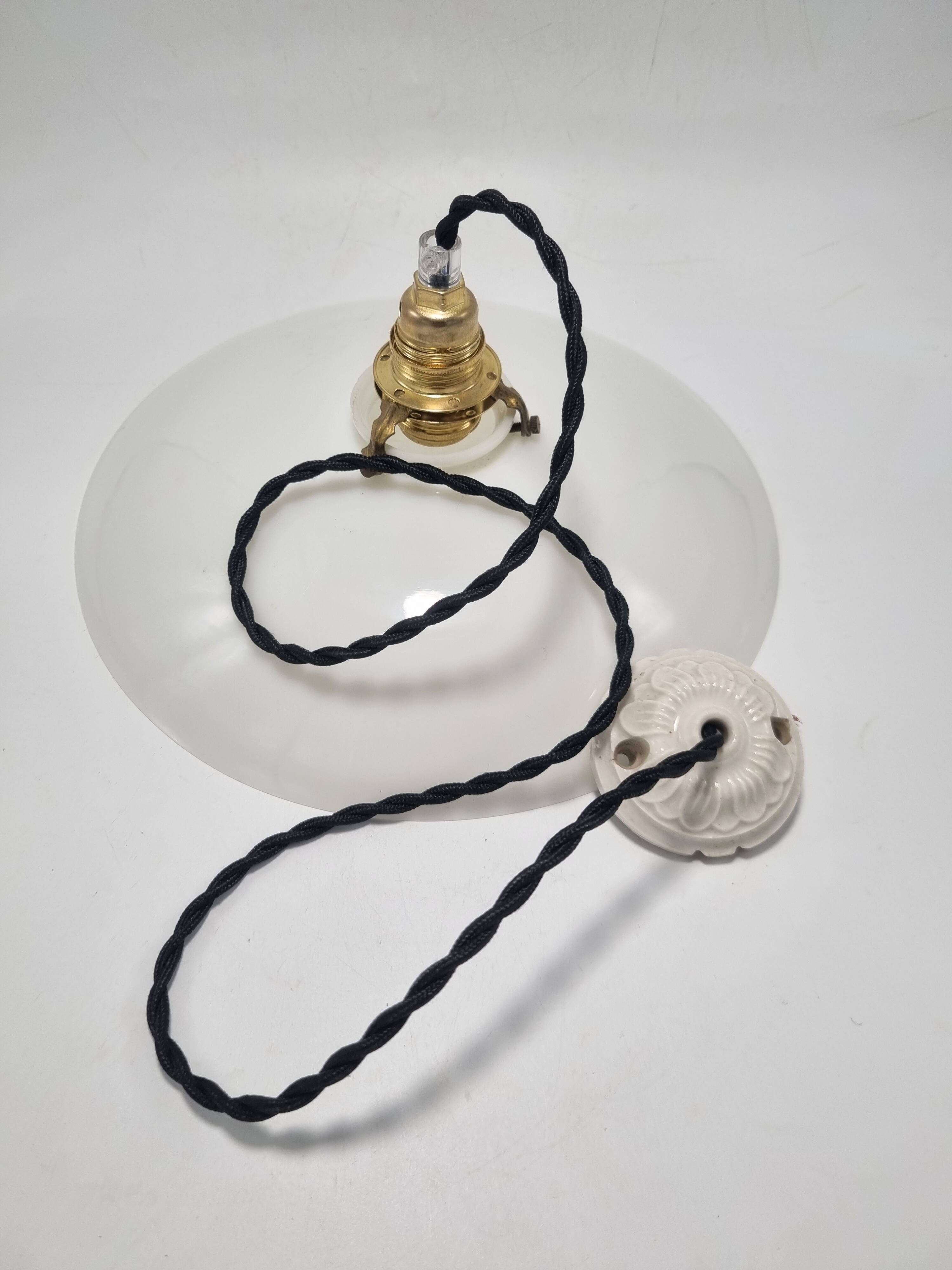 Opaline glass pendant light