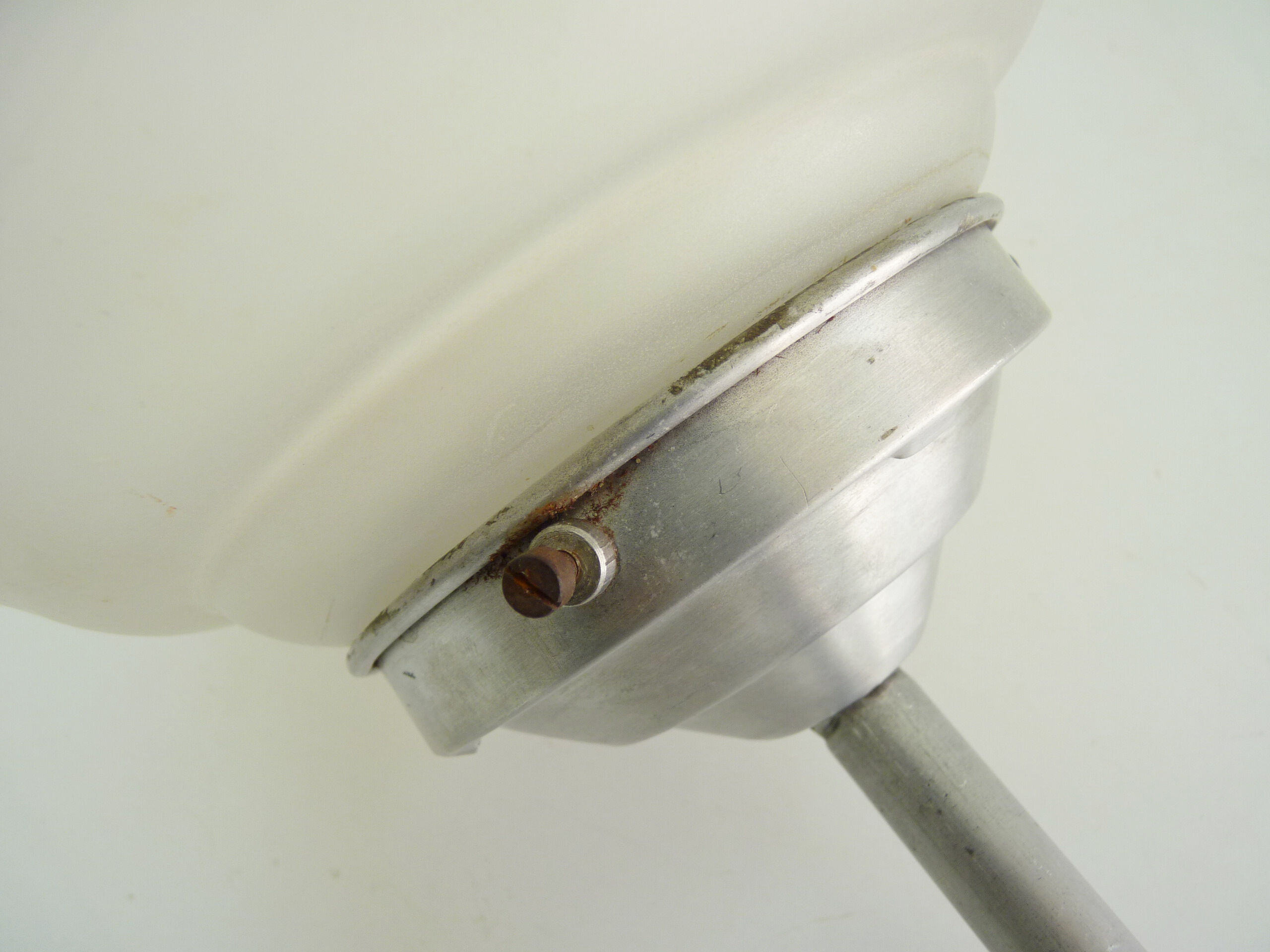 Glass hanging art deco ceiling light. aluminium structure