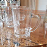 9 tasses à café en verre années 70