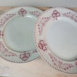 Set of 2 round dishes Lunéville Sébastopol With Lions in Earthenware