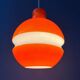 Suspension en verre Peill & Putzler mid-century orange et blanc