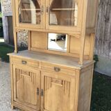 Two-body oak sideboard from the 1940s; stripped