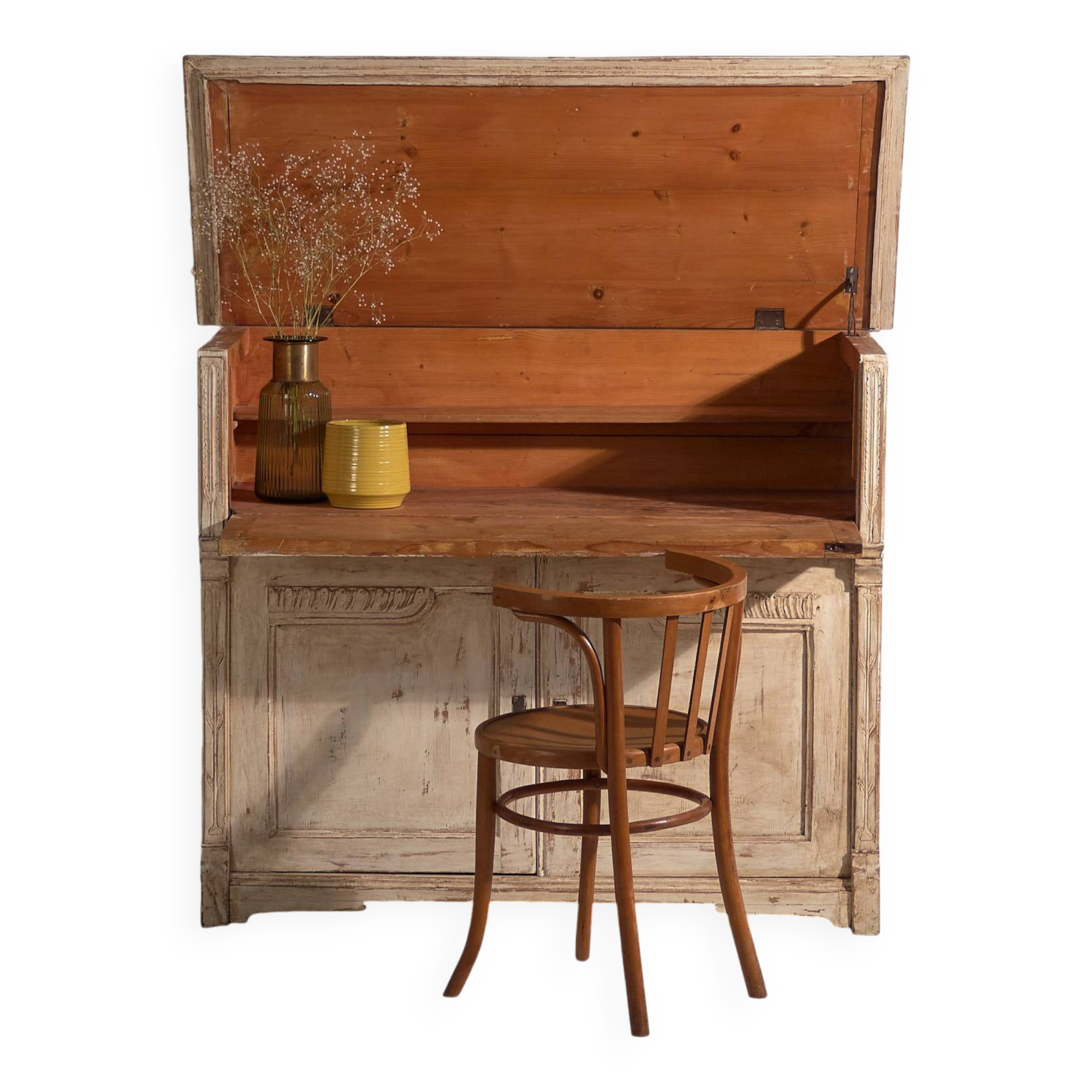 Antique white desk chest of drawers (circa 1920)
