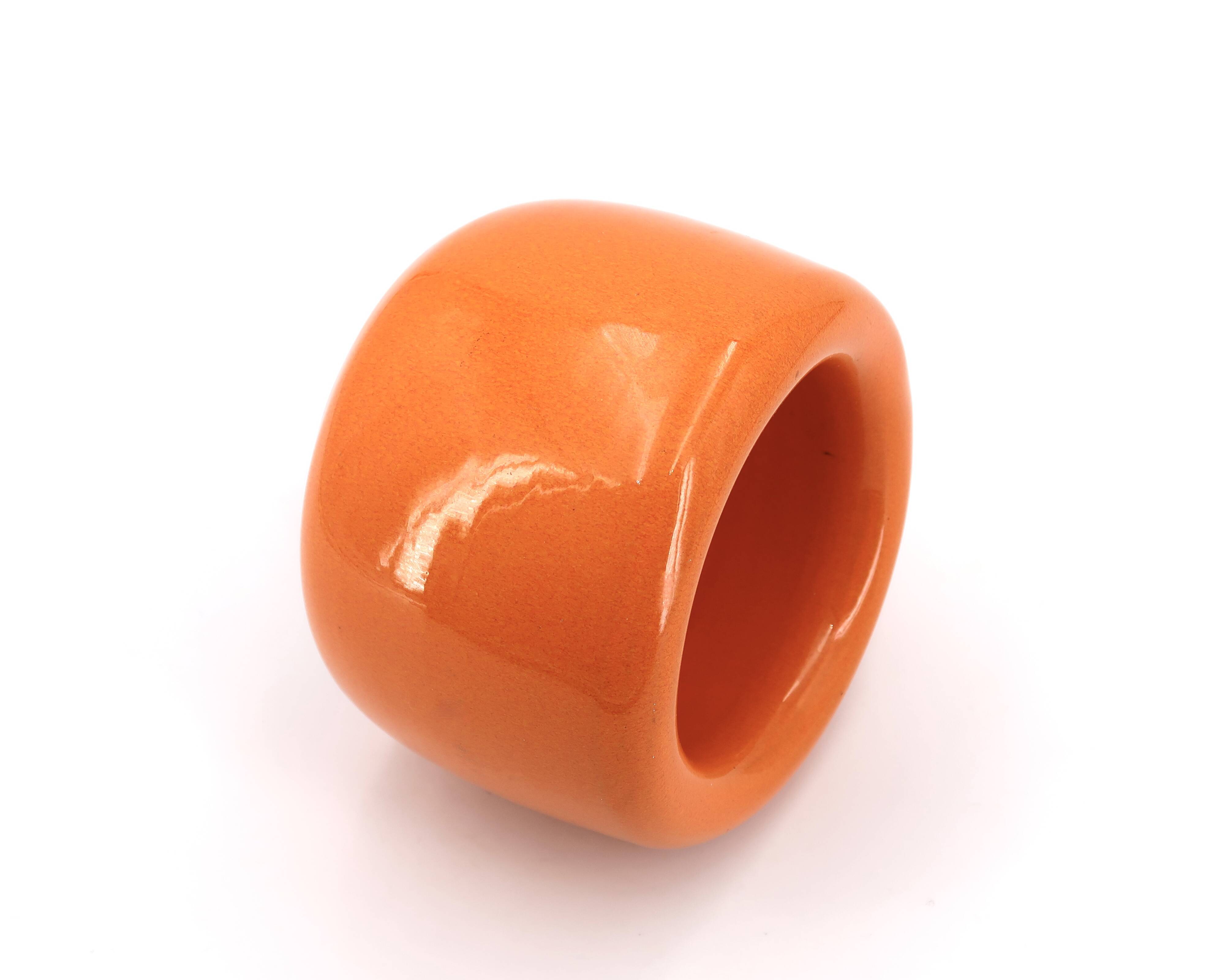 Vintage orange ceramic pot