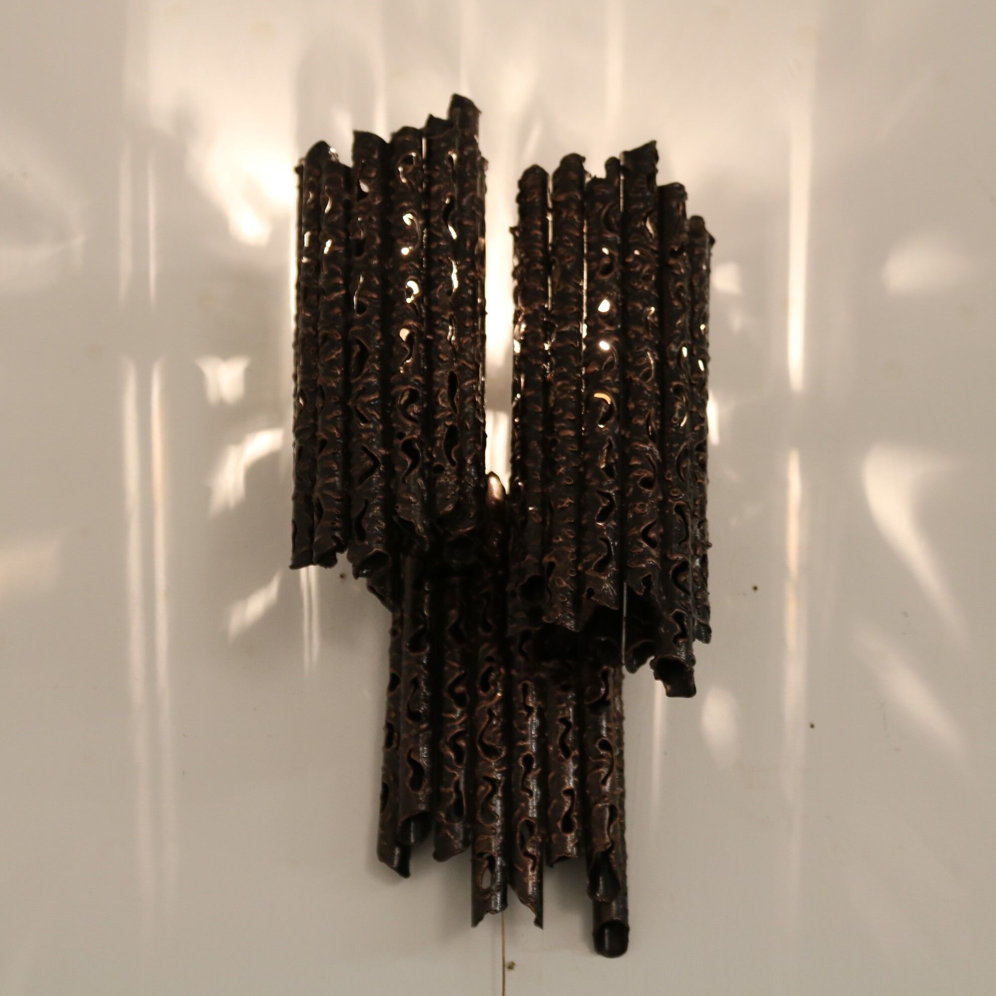 Brutalist wall lamp  designed by Marcello Fantoni, manufactured in Italy 1960