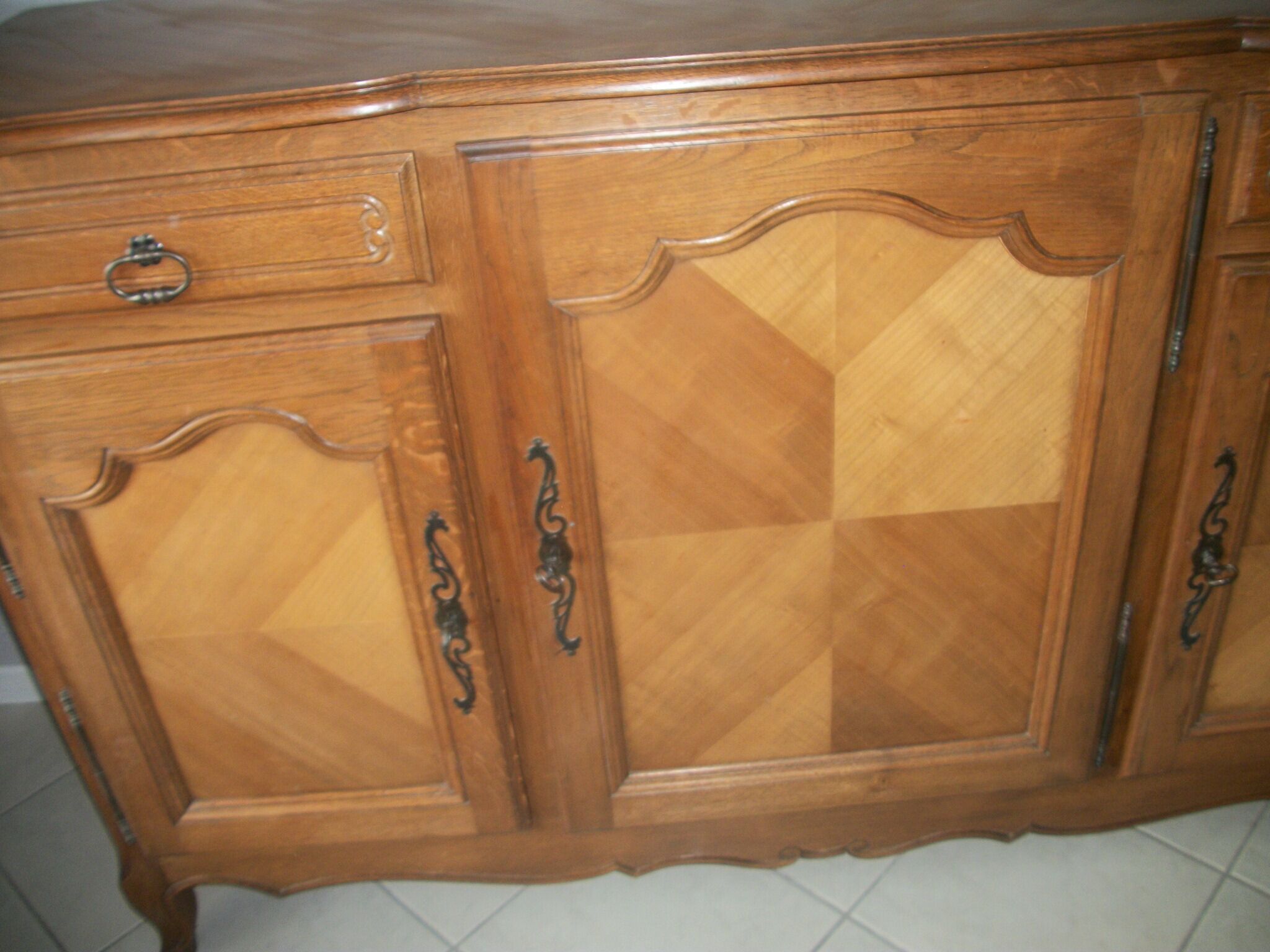 Wooden sideboard. Row