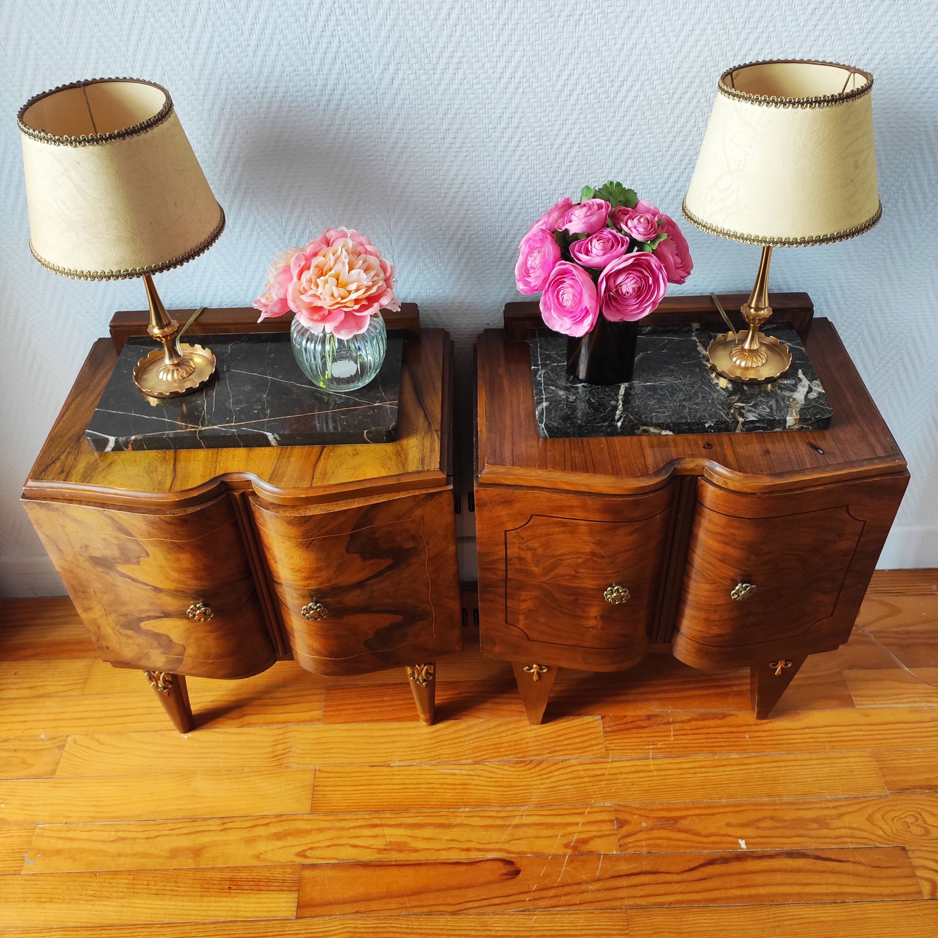 Pair of Art Deco bedside tables