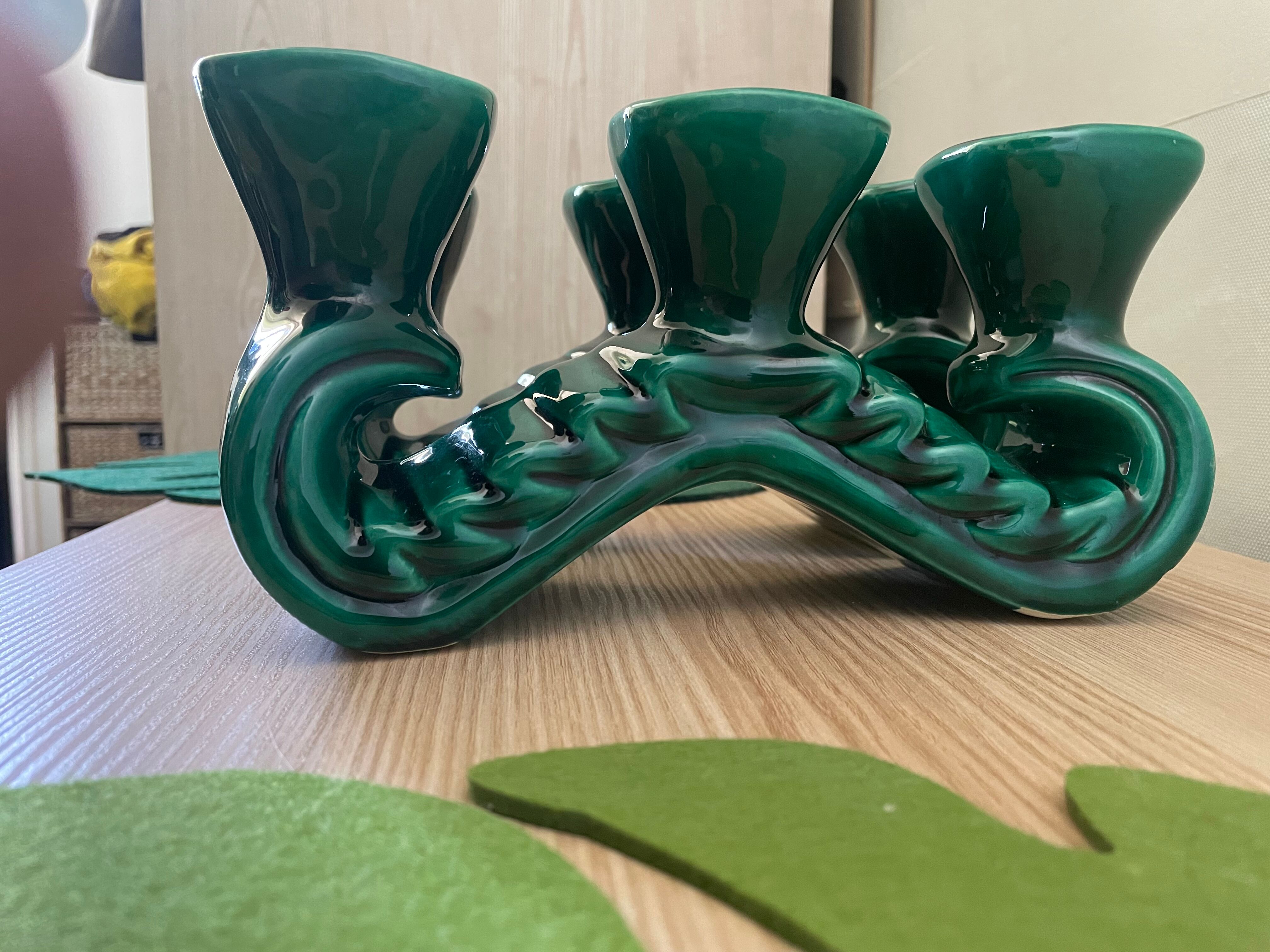 Pair of art deco candle holders