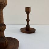 Paire de bougeoirs en bois