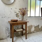 Oak console side table