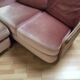Velvet sofa and its ottoman