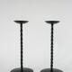 Pair of wrought iron candlesticks, Brutalist, 1970
