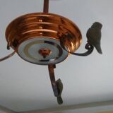Small art deco “birds” copper chandelier.