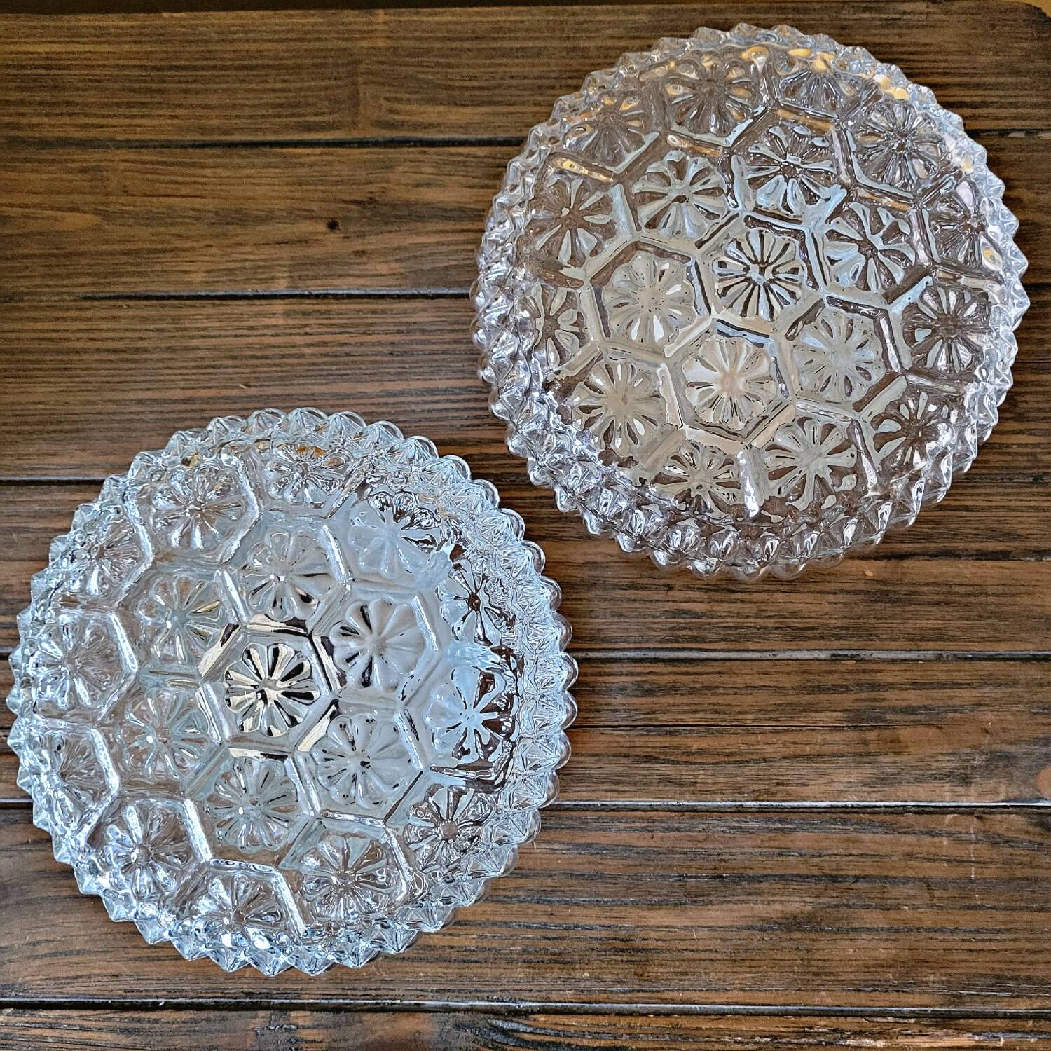 Vintage molded glass wall or ceiling light decorated with flowers