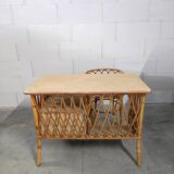 Rattan desk and chair
