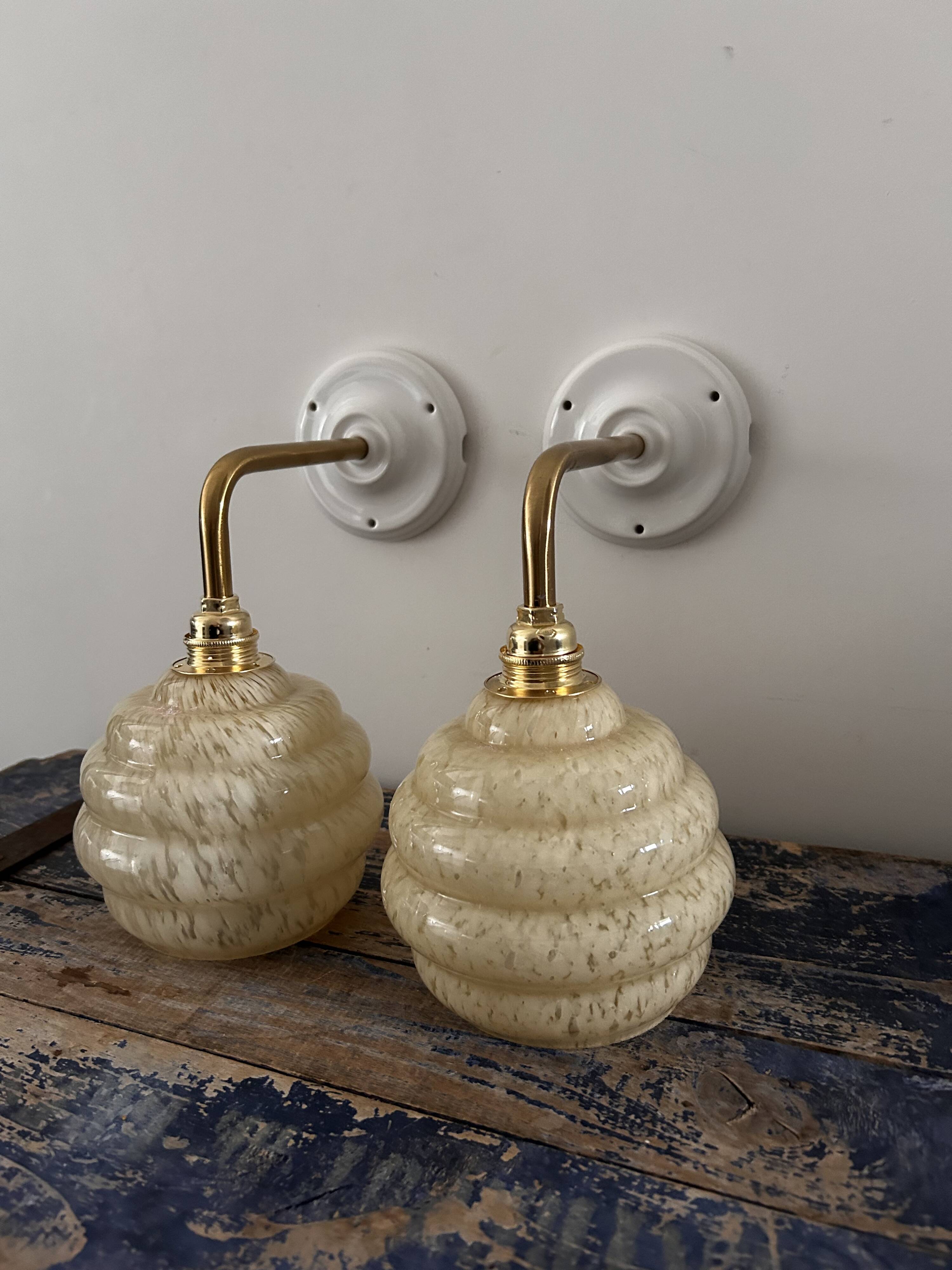 Pair of Art Deco wall lights