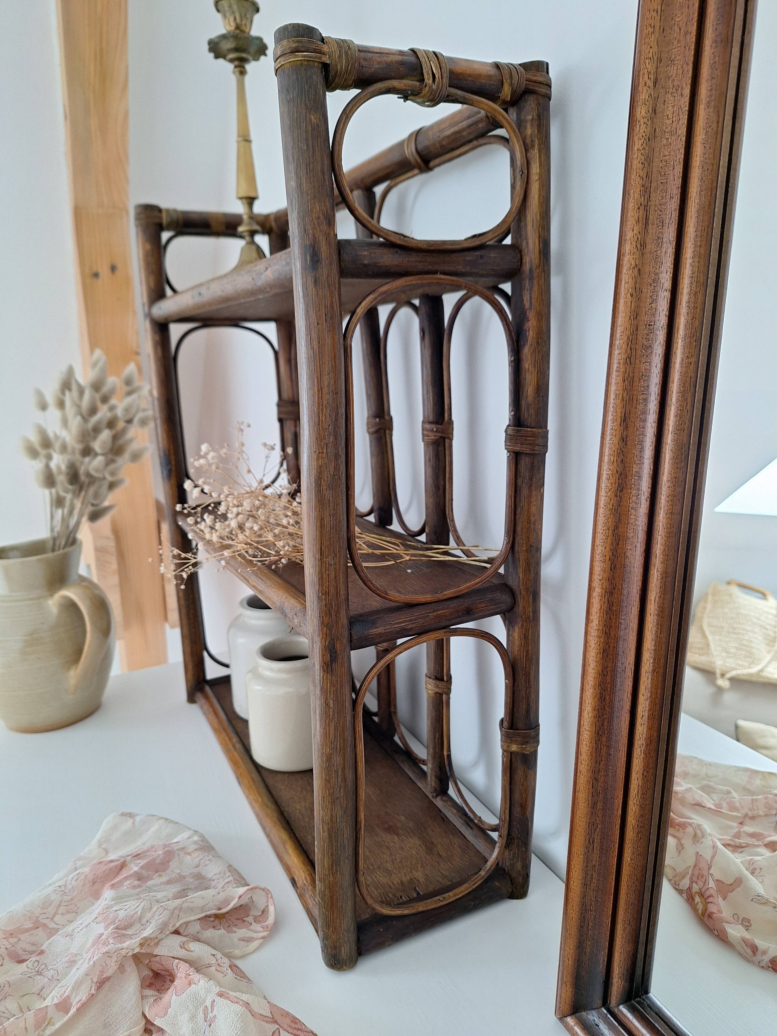 Vintage rattan shelf