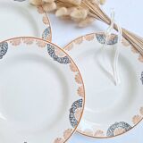 Assiettes creuses HBCM modèle Pauline orange et noir