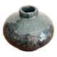 Glazed Engraved Bowl Vase with Geometric Flowers, Popular Art from the 50s