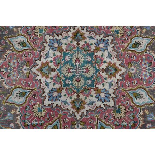 1970s Vintage Persian Handmade Wool Cotton Brown Area Rug 300x386