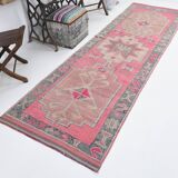 3x10 Pink Vintage Runner Rug, 99x324Cm