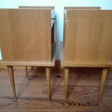 Pair of nightstands Scandinavian feet compass