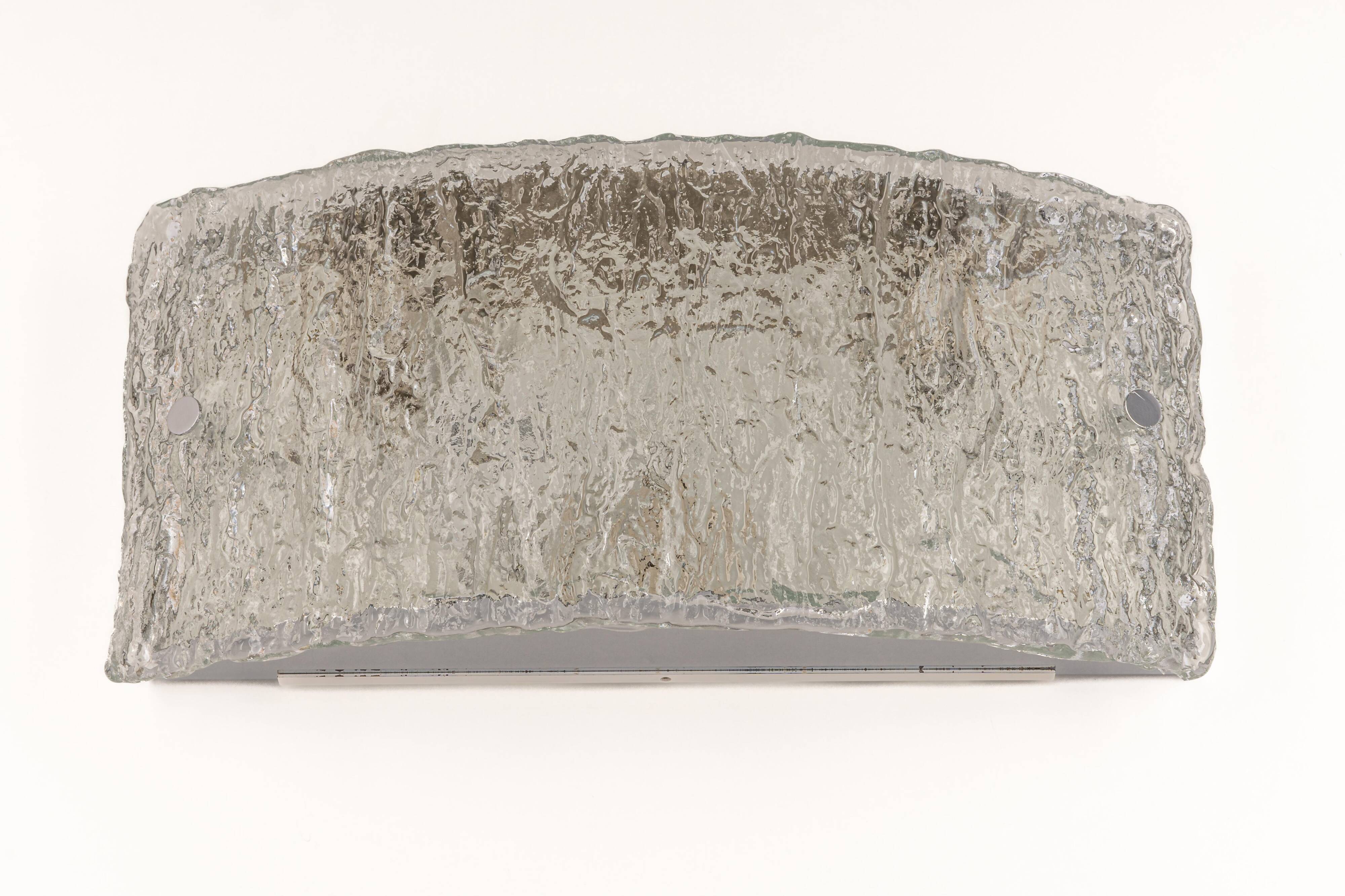 Simple Murano glass wall light by Kaiser, Germany, 1970s.