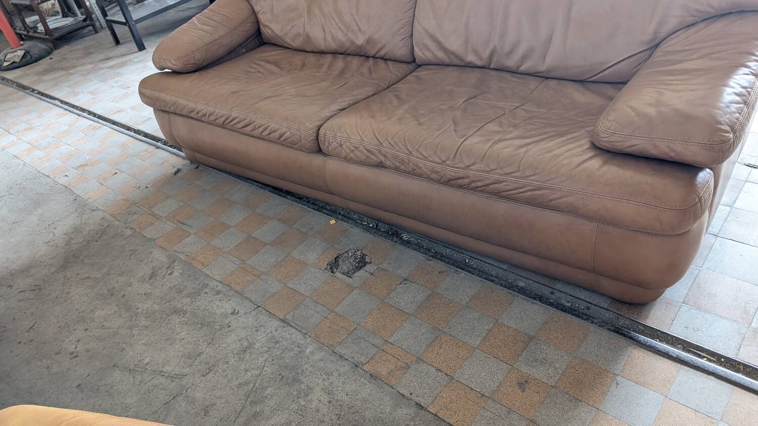 Designer leather sofa
