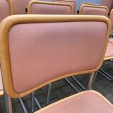 Set of 10 vintage chairs Marcel Breuer cesca b32 wood and skaï 1960