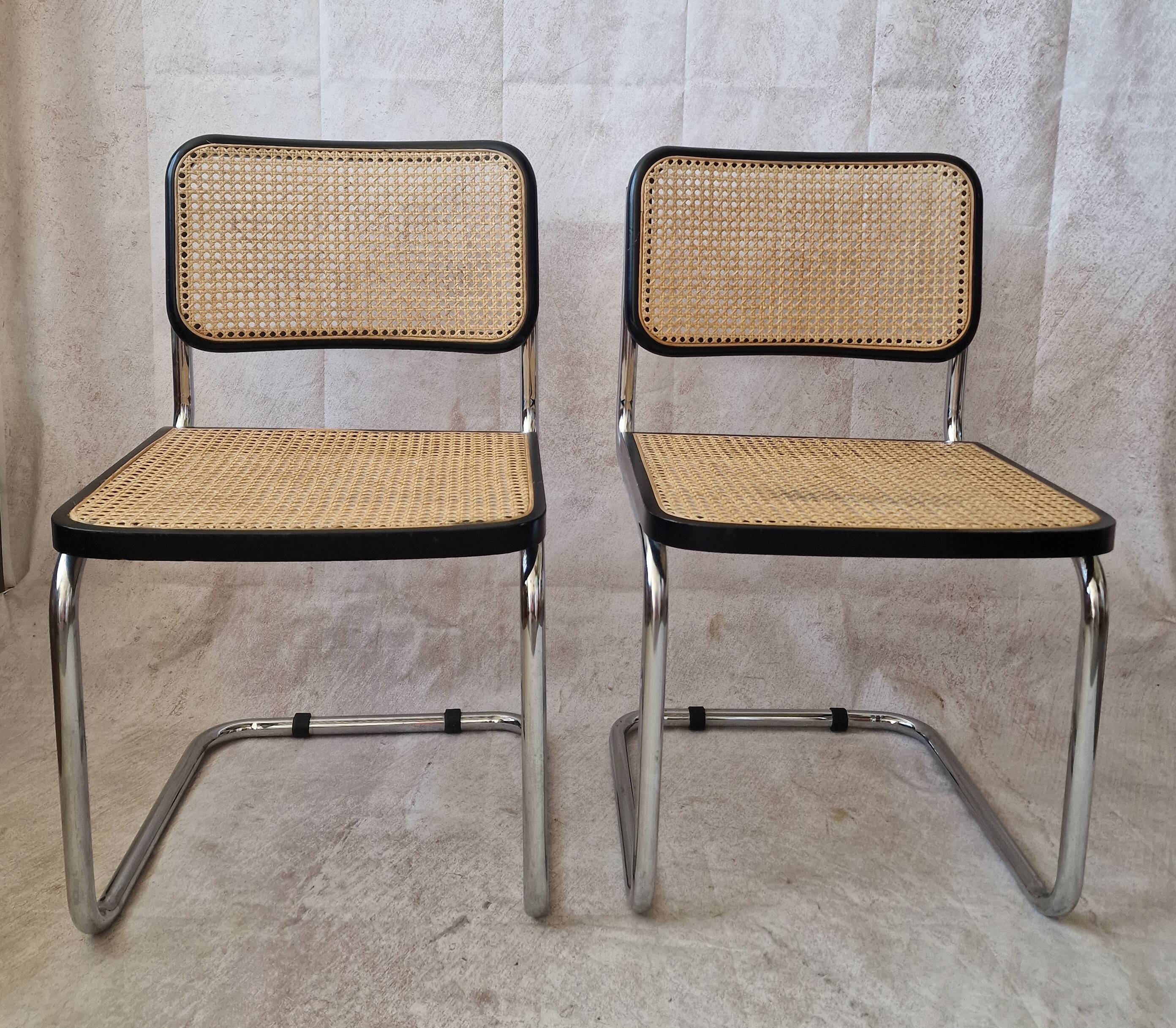 Paire de chaises Marcel Breuer Cesca B32
