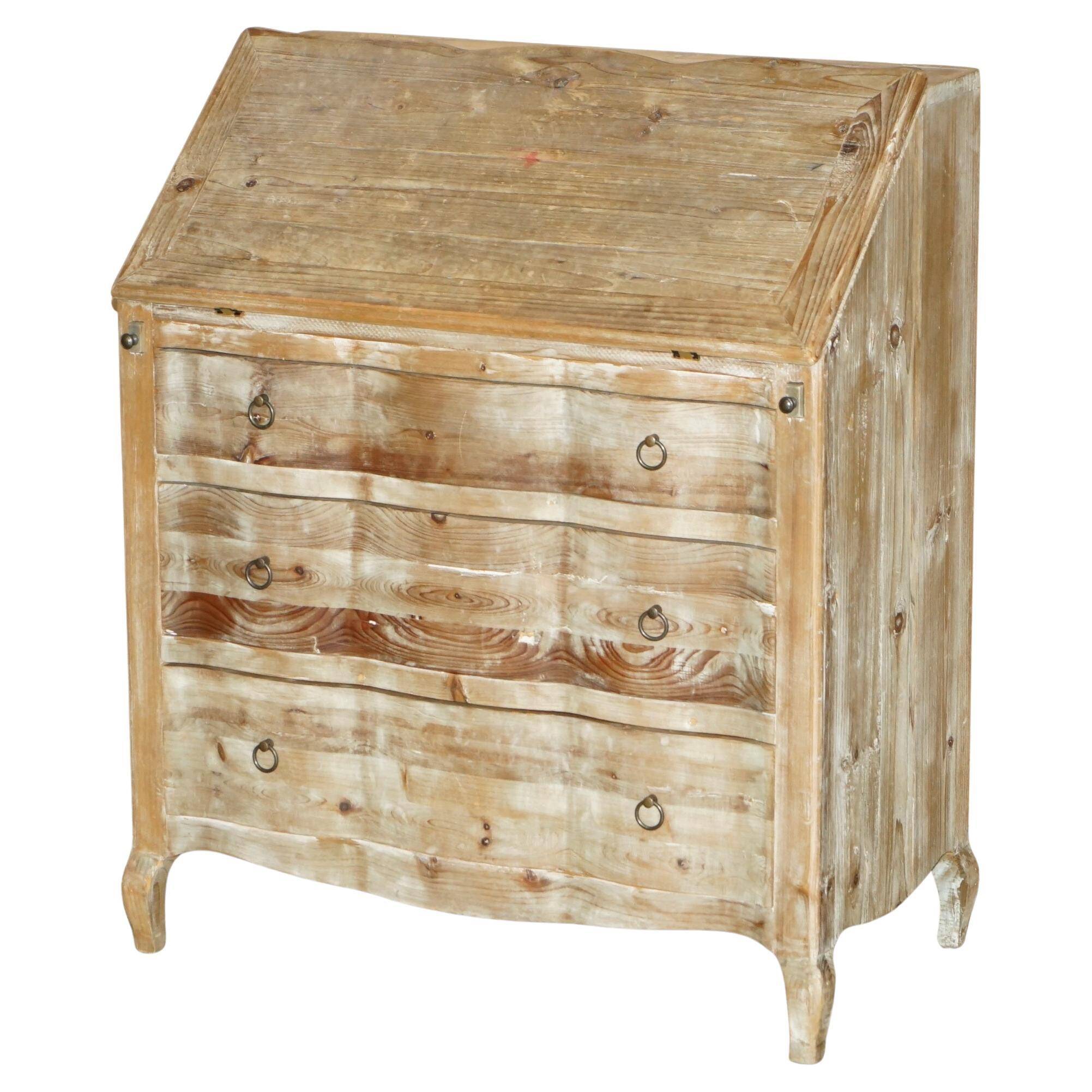 Rustic Swedish pine drop-leaf desk