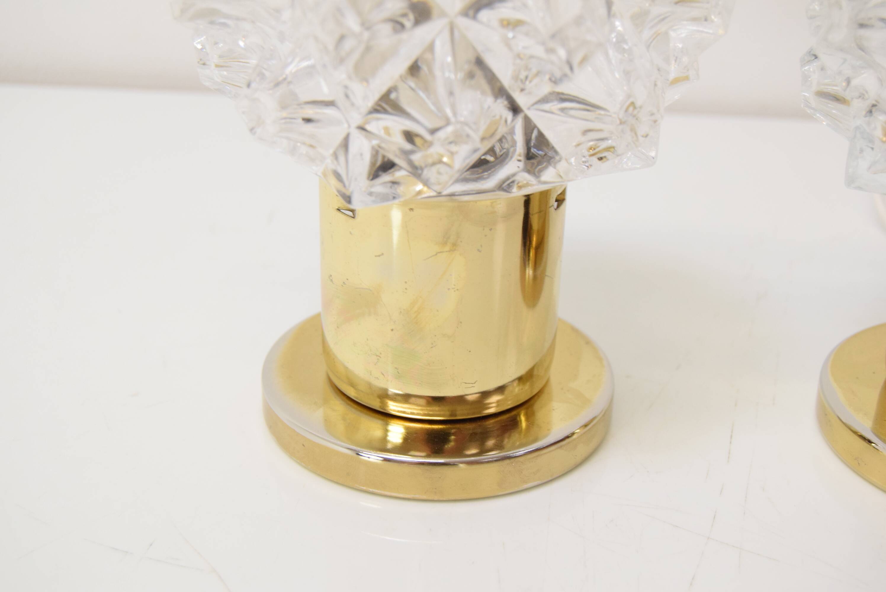 Pair of Design Table or Wall Lamps by Preciosa, Kamenicky Senov, Czechoslovakia, 1960's.