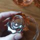 6 small vintage pink glass dessert bowls.