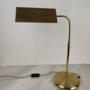 Lampe de Bureau Ajustable en Laiton Doré – Design Allemand, Années 70