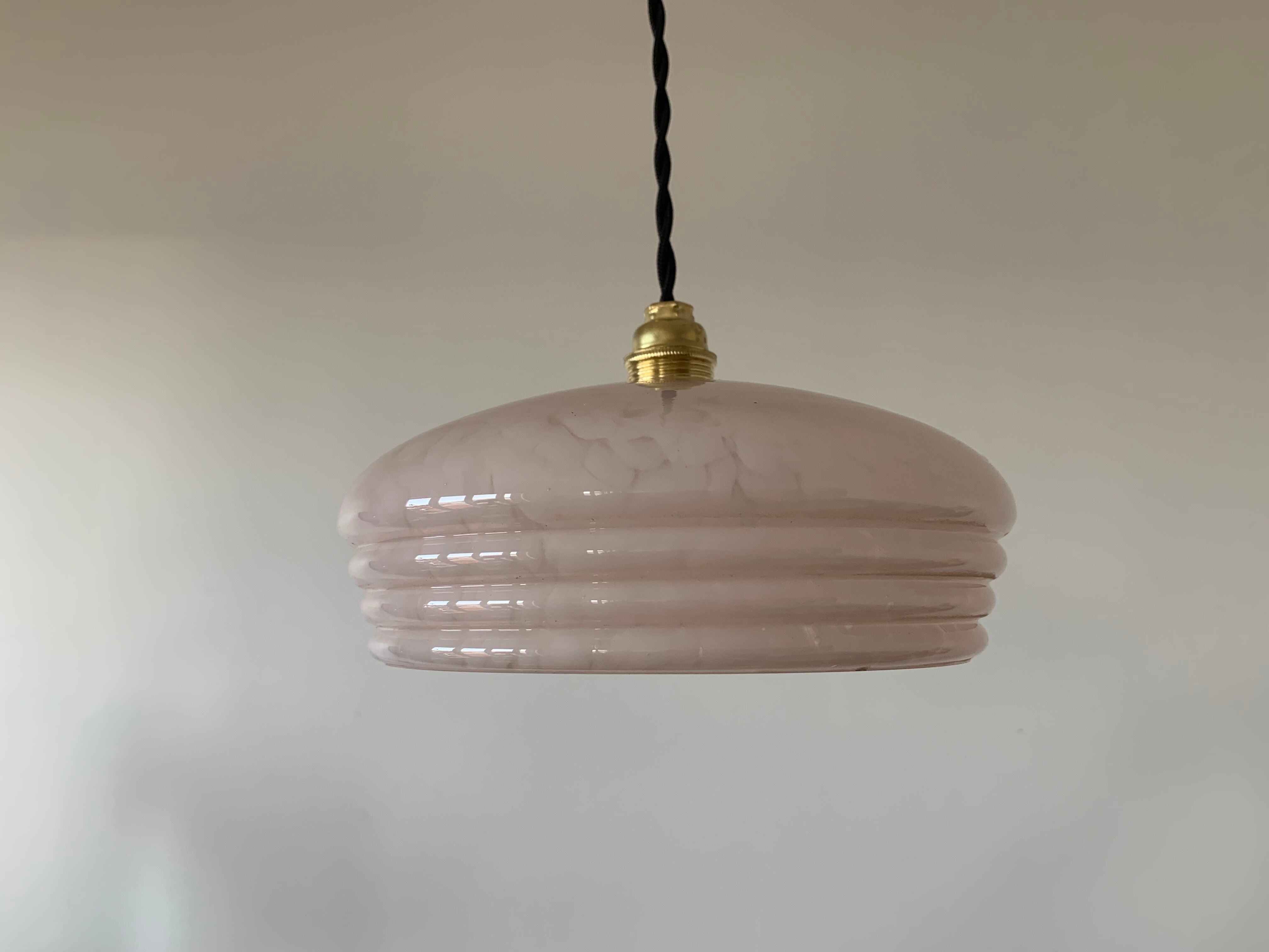 Pink Clichy glass pendant lamp