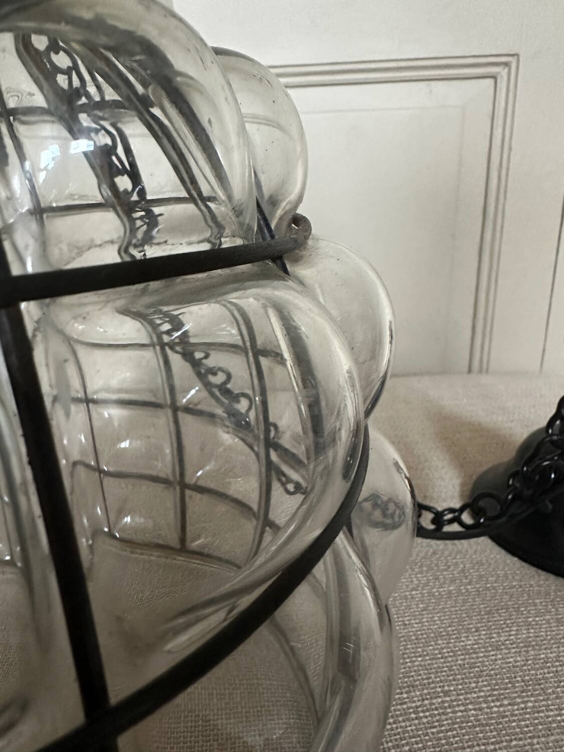 Glass and metal pendant light, Ulysses' garden