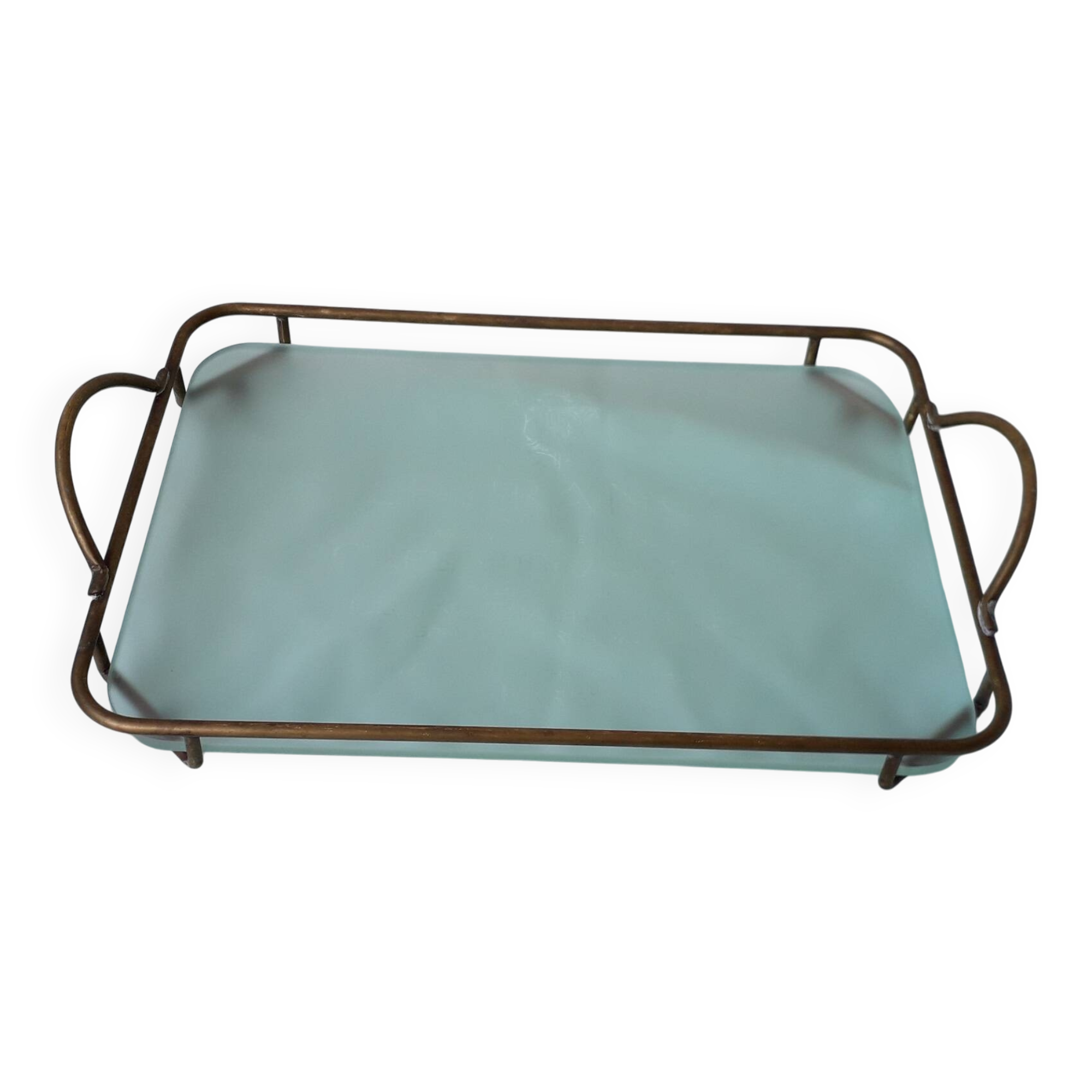 Glass and metal tray